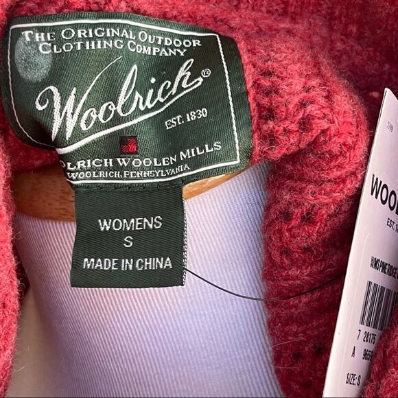 Woolrich 100% Lamb’s Wool Sleeveless Cardigan S NWT - Picture 7 of 8